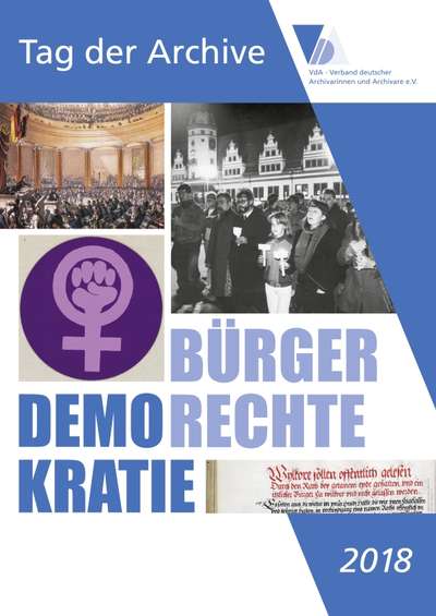 Poster of the German Archive Day 2018 under the motto „Democracy and Civil Rights“